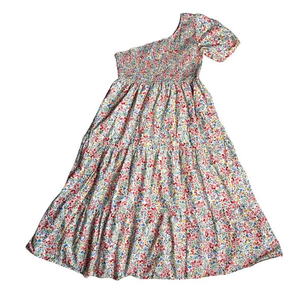 Arula Abriella Ditzy Floral Smocked 1 Shoulder Puff Sleeve Dress Pockets Size 3X - Picture 4 of 11